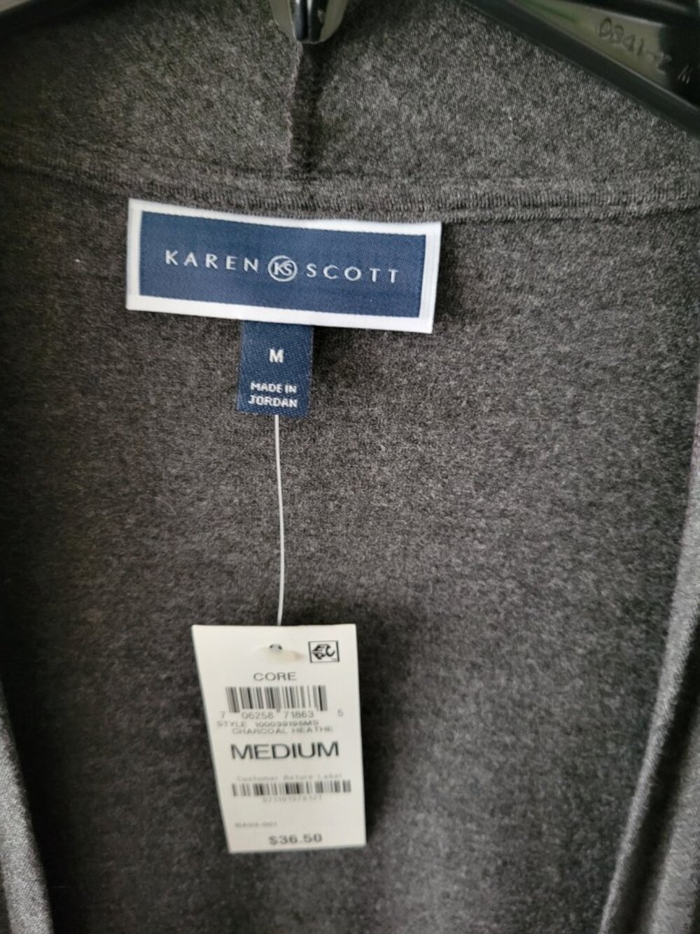 NEW Laura Scott Cardigan Open Gray Med. drape Rayon Stretch Feminine flyaway NWT - Picture 6 of 10